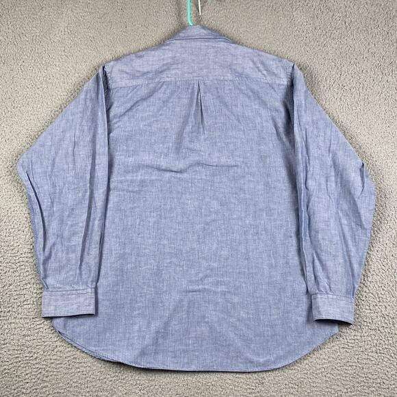 VTG Abercrombie & Fitch Button Shirt Men's Large Blue Made Hong Kong 90's Work - Picture 8 of 8